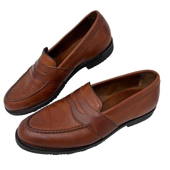 Allen Edmonds Fairmont Leather Penny Loafers Shoes Size 9.5D Brown Anti Skid - Picture 3 of 13